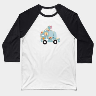 Ice Cream Truck Blue Baseball T-Shirt